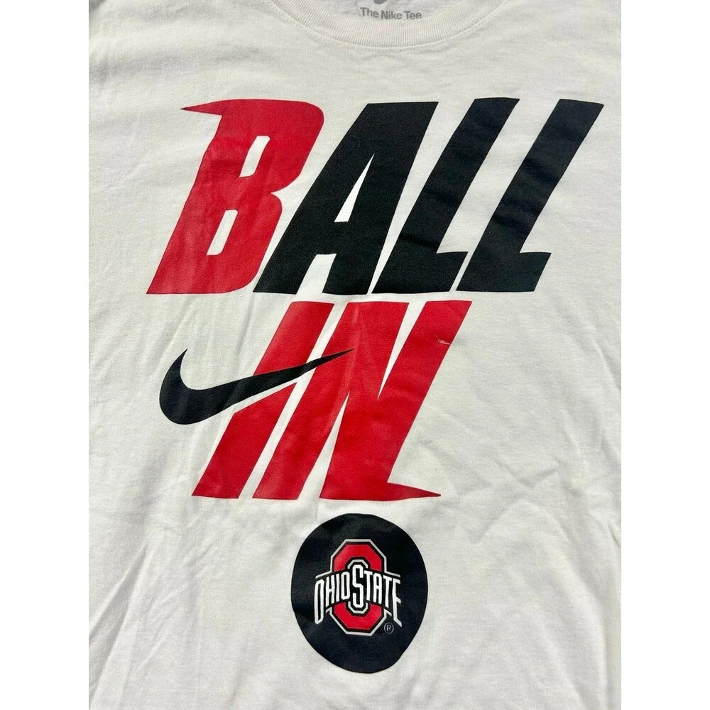 Nike Ohio State University Shirt Men Size XL Graphic Tee Ball In Basketball